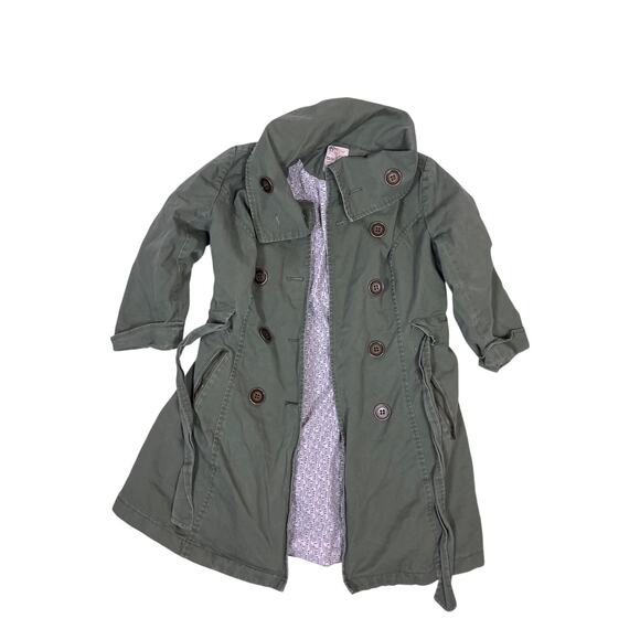 Tulle Jackets & Blazers - Anthropologie Tulle Green White Belted Trench Coat Size Medium